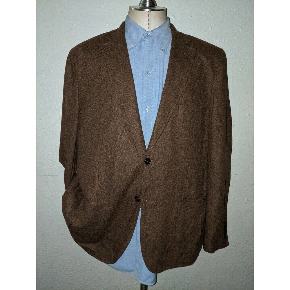 46r Brown Fleck Unconstructed Patch Tweed Unlined… - image 1
